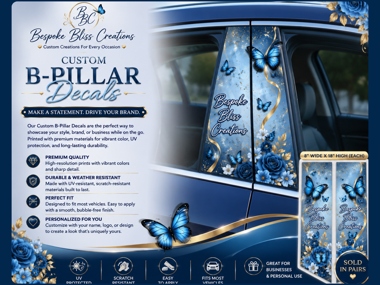 Custom B-Pillar Decal Prints (Pair)