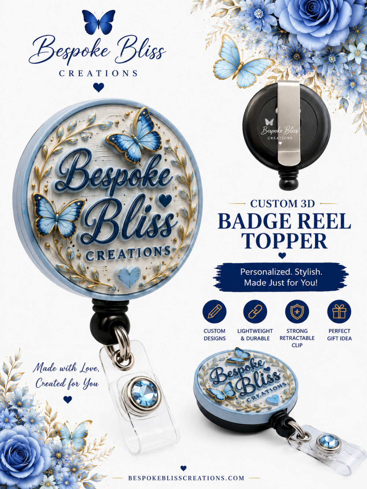 **COMING SOON** Custom Personalized 3D Printed Interchangeable Badge Reels
