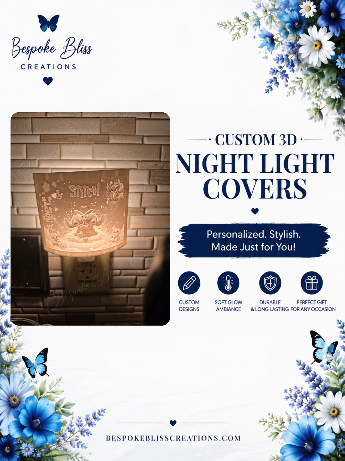 Custom Personalized 3D Night Light Covers