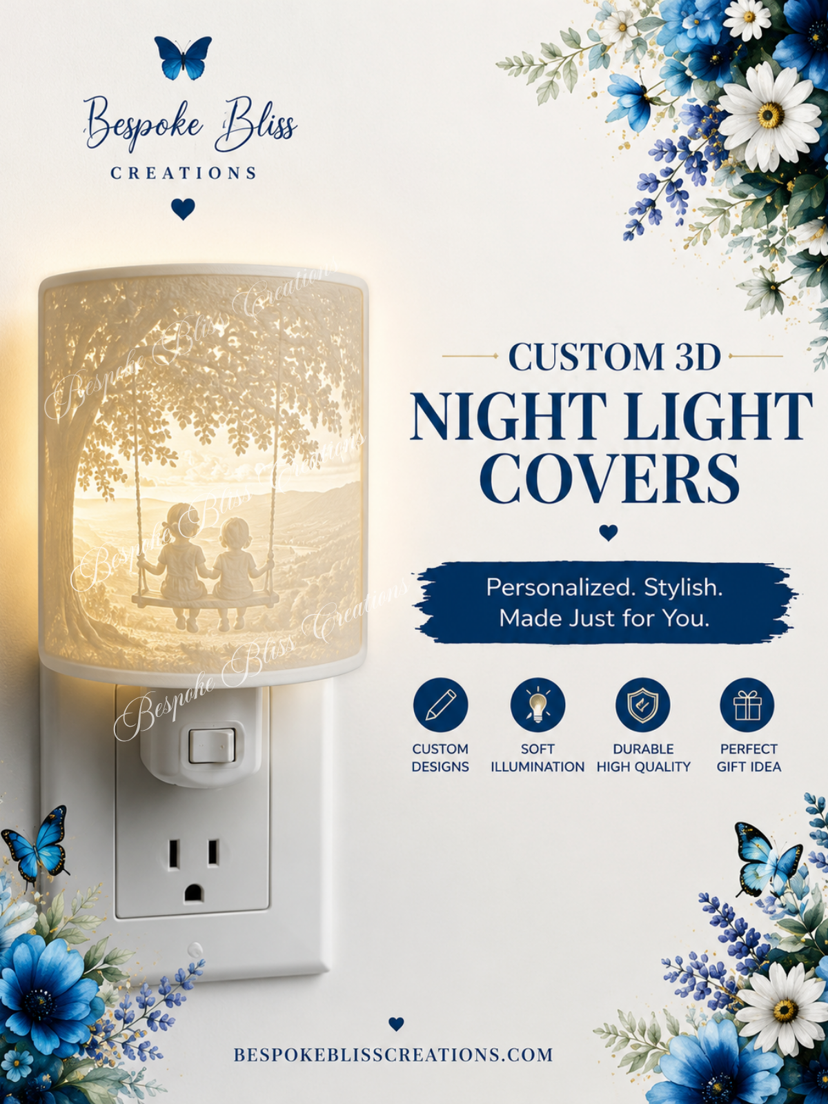 Custom Personalized 3D Night Light Covers