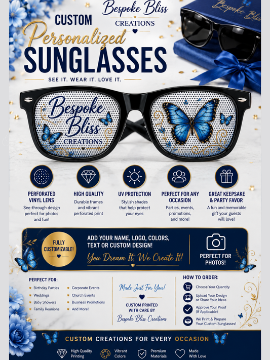 Custom Personalized Perforated Vinyl Sunglasses