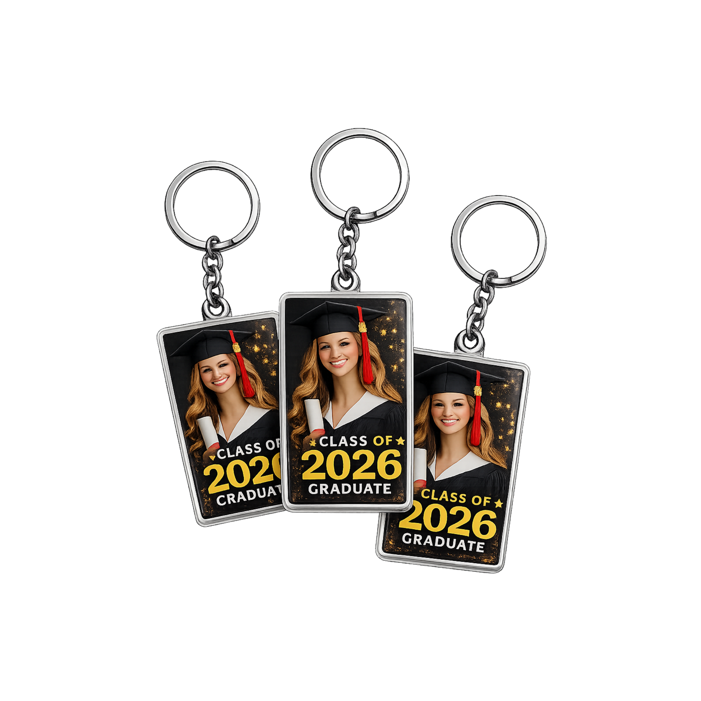 Custom (2in x 1.5) Graduation Keychains $10.50ea Set of Three