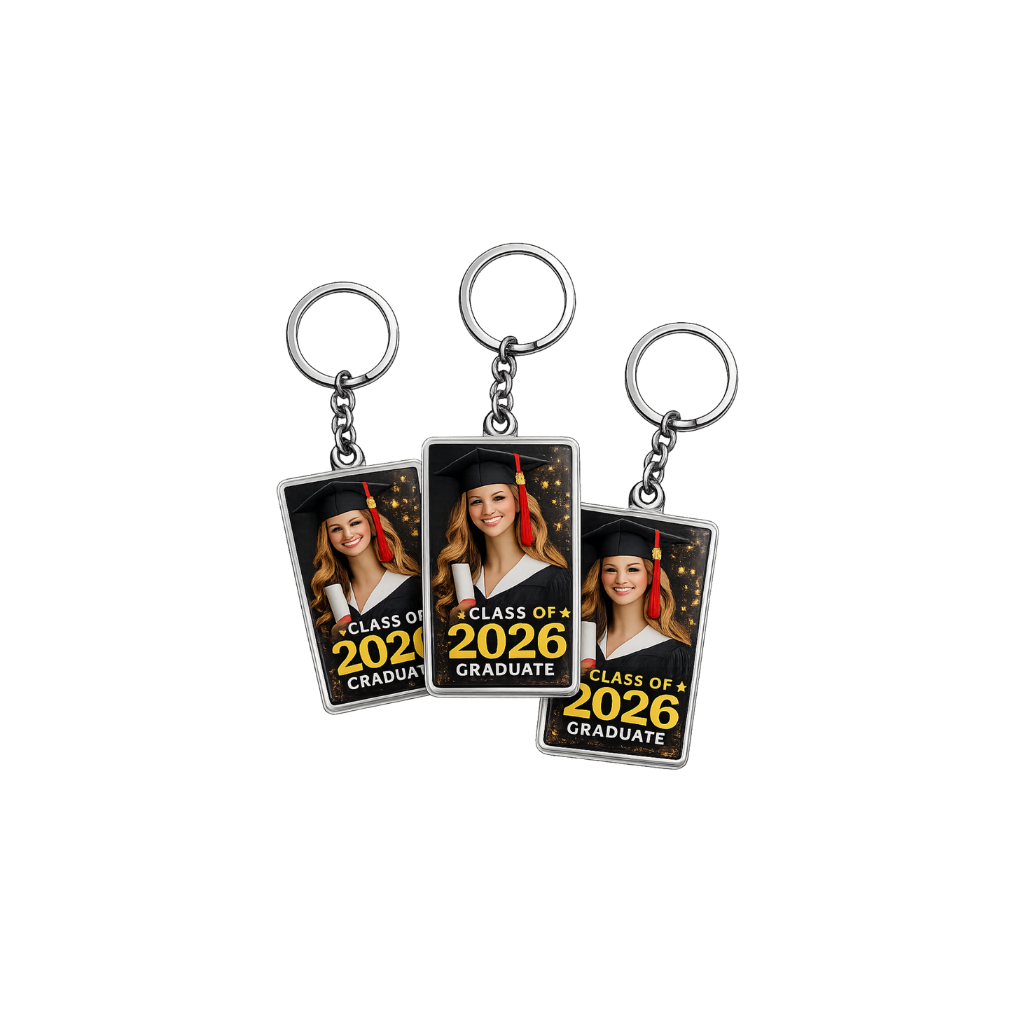 Custom (2in x 1.5) Graduation Keychains $10.50ea Set of Three