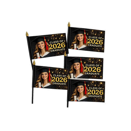 Custom Graduation Mini Flags $25 Set of Five