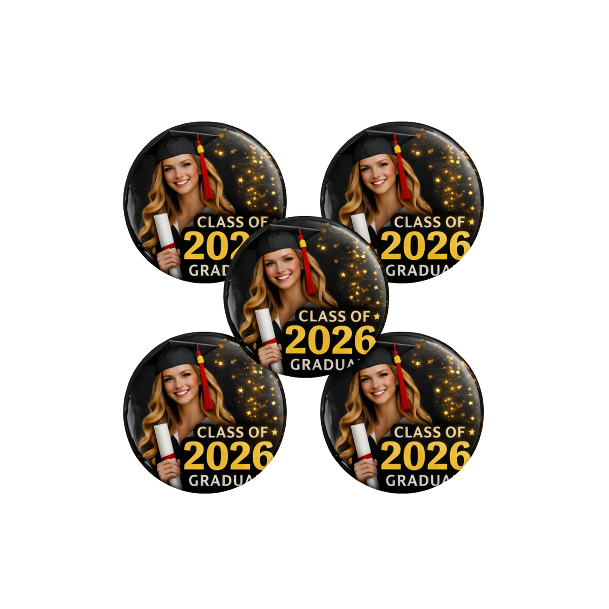 Custom 3in Graduation Buttons $10ea Set of Three – Bespoke Bliss Creations