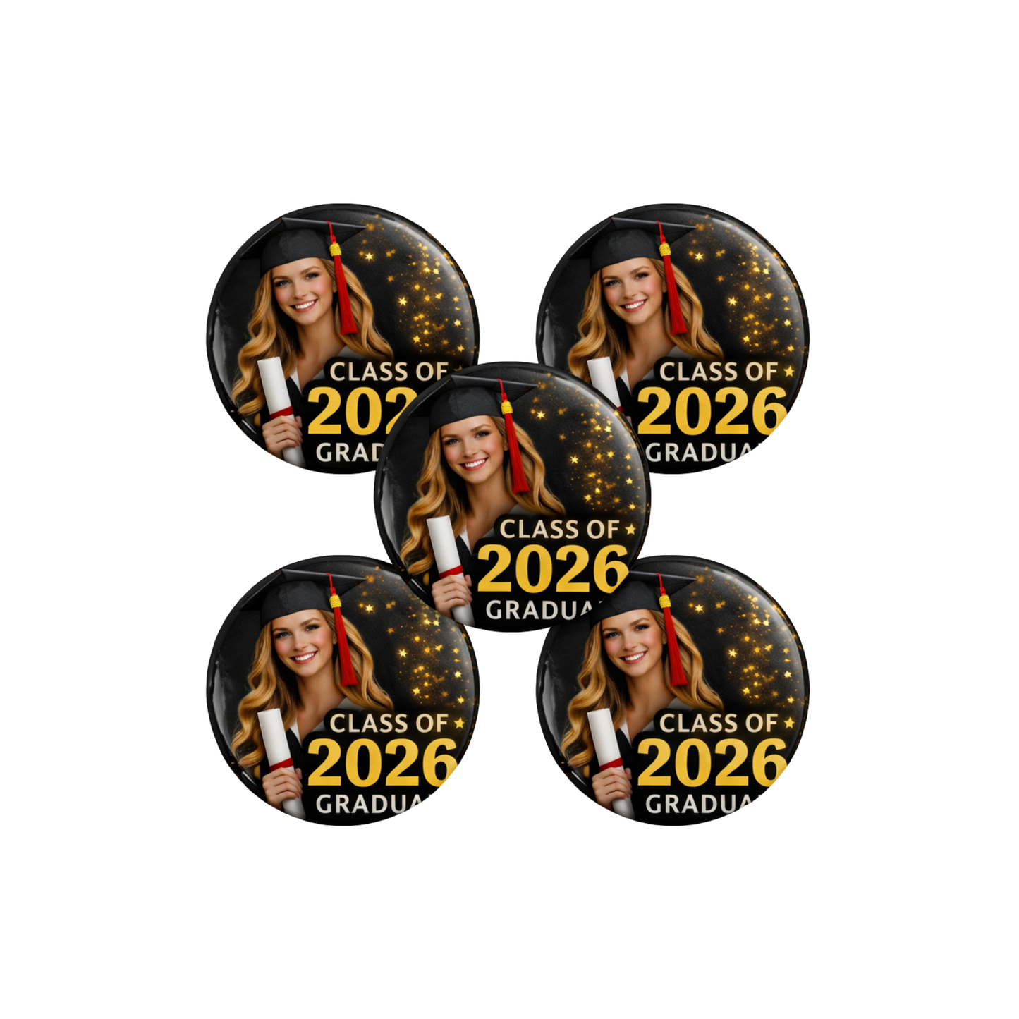 Custom 3in Graduation Buttons $10ea Set of Three