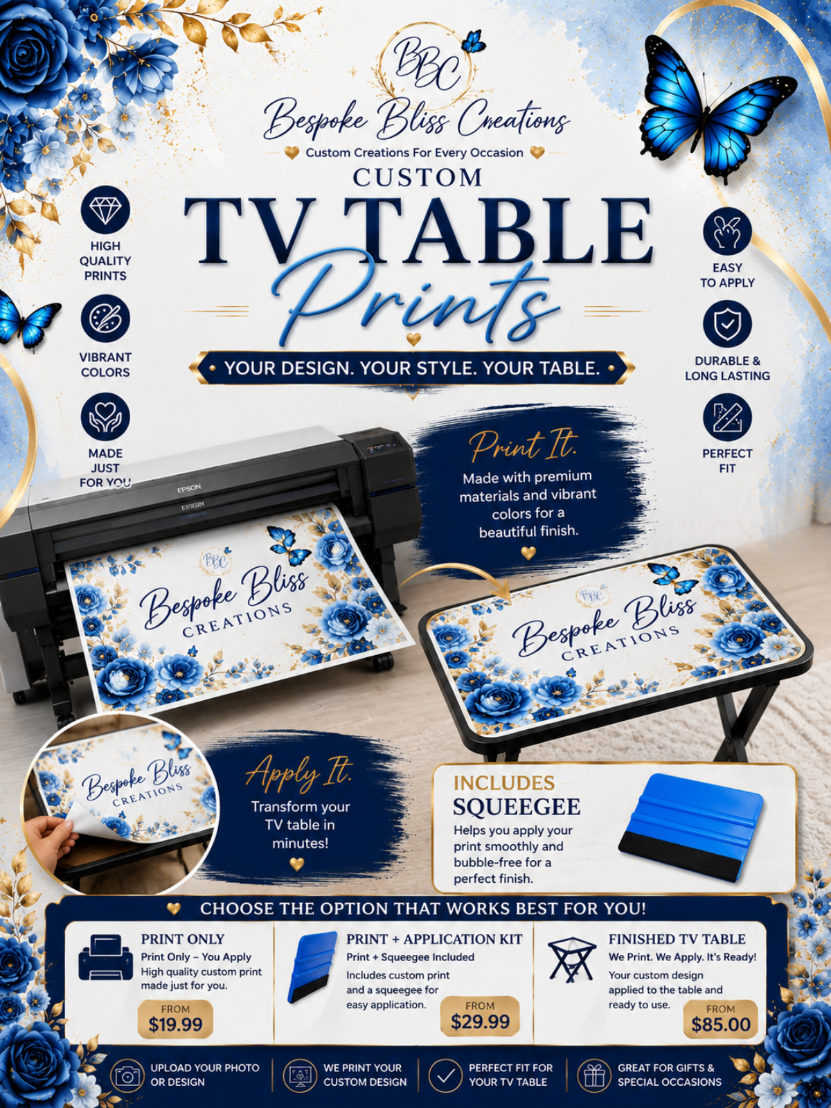 Custom TV Table Prints