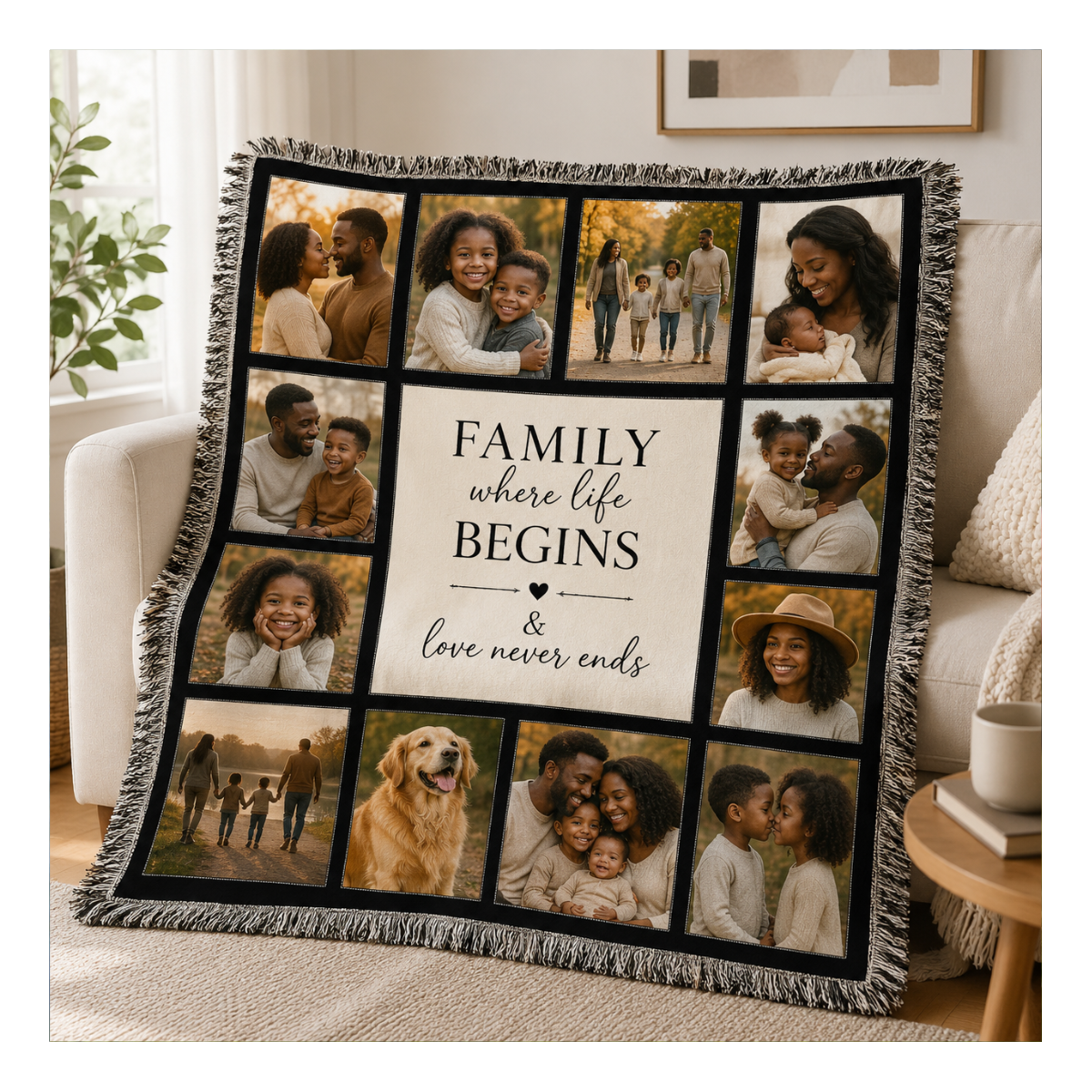 Custom Panel Cozy Throw Blanket