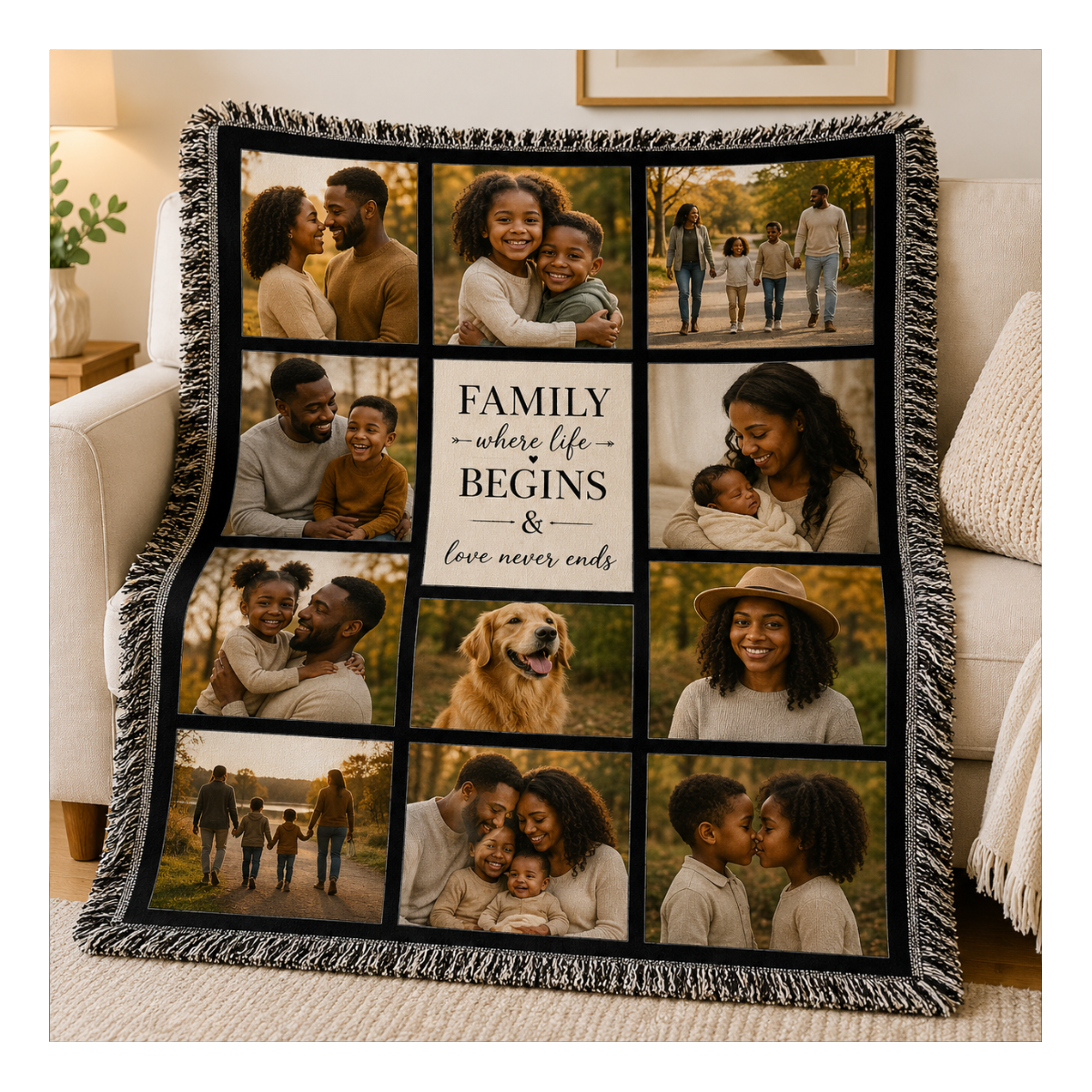 Custom Panel Cozy Throw Blanket