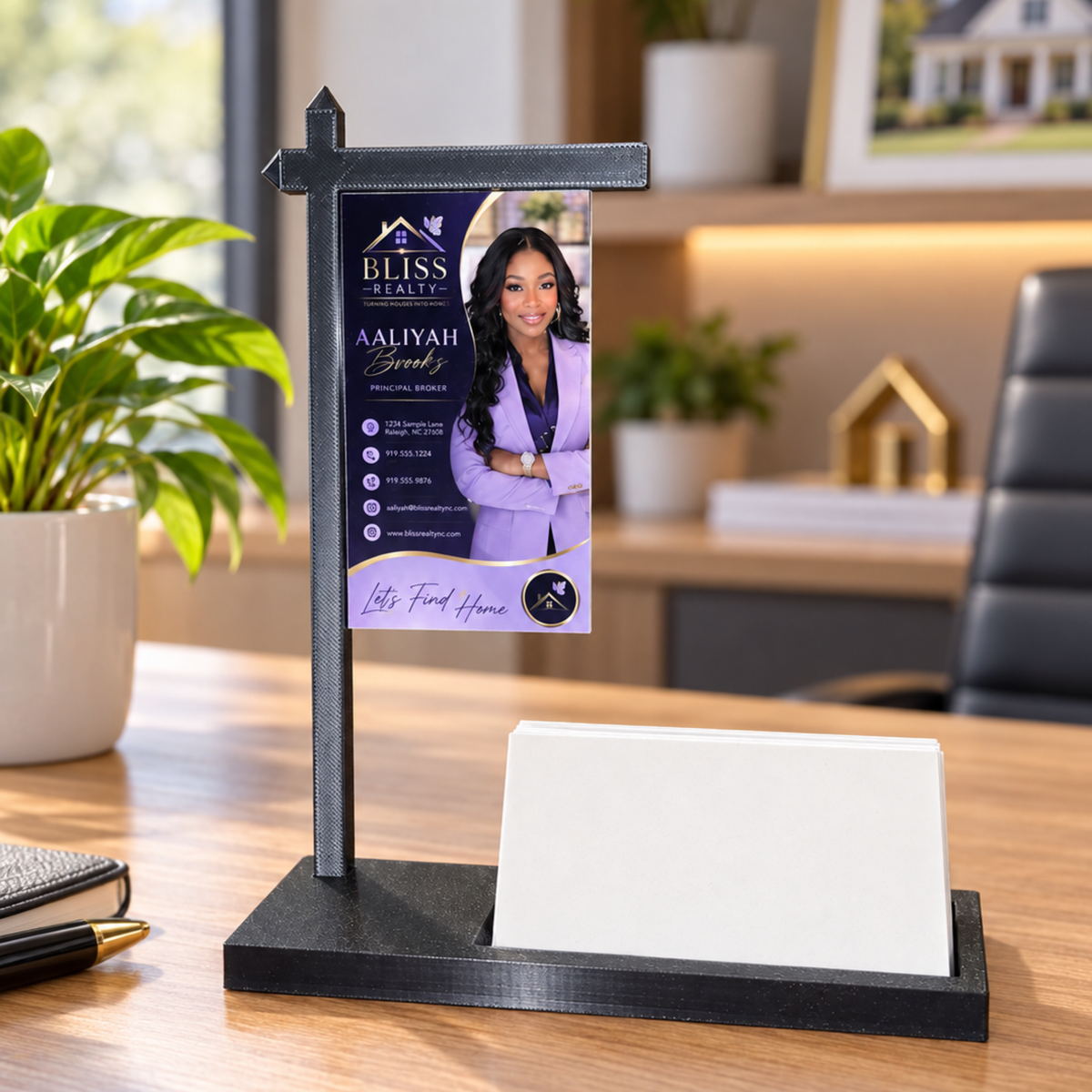 Personalized Realtor Yard Sign Business Card Holder